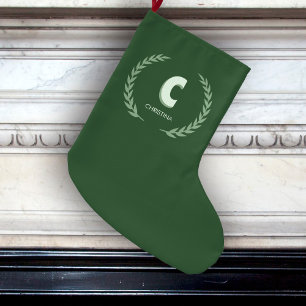 Groene lauwerkrans Letter C monogram Grote Kerstsok