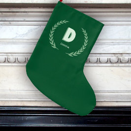Groene lauwerkrans Letter D monogram  Grote Kerstsok