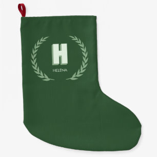 Groene lauwerkrans Letter H monogram Grote Kerstsok