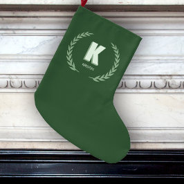 Groene lauwerkrans Letter K monogram  Grote Kerstsok
