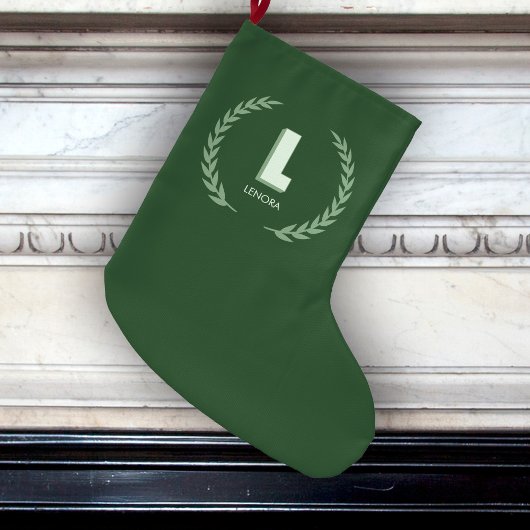 Groene lauwerkrans Letter L monogram  Grote Kerstsok