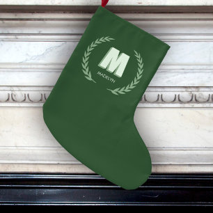 Groene lauwerkrans Letter M monogram Grote Kerstsok