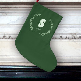 Groene lauwerkrans Letter S monogram  Grote Kerstsok
