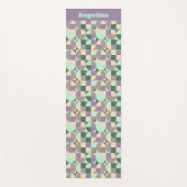 Groene lavendel beige geometrische patroonnaam yogamat (Voorkant)