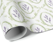 Groene Lavendel Bloemen Verjaardag Cadeaupapier (Rol Hoek)