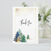 Groene lavendel gouden dennenbomen Inspirerend Bedankkaart (Staand voorkant)