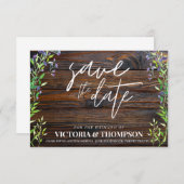 Groene Lavendel Hout Rustieke bruiloft Save The Date (Voorkant / Achterkant)