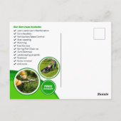 Groene Lawn Care Landscaping Mow Mulching Service Briefkaart (Achterkant)