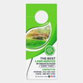 Groene Lawn Care Landscaping Mow Mulching Service Deurhanger (Voorkant)