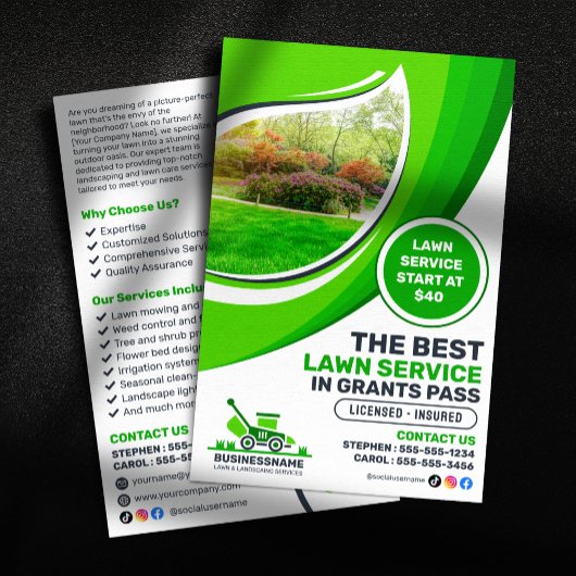 Groene Lawn Care Landscaping Mow Mulching Service Flyer
