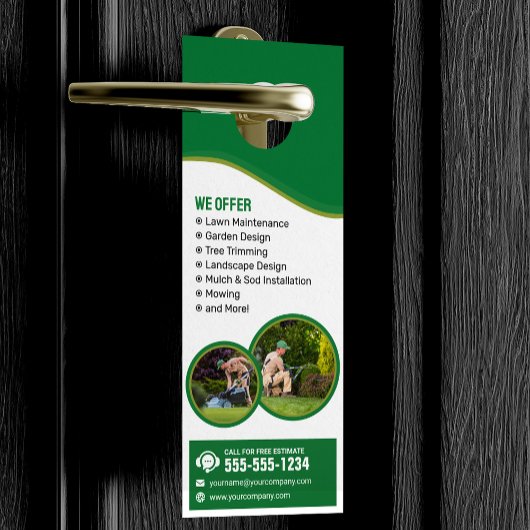 Groene Lawncare Landscaping Tuin Lawn Care Maaien Deurhanger