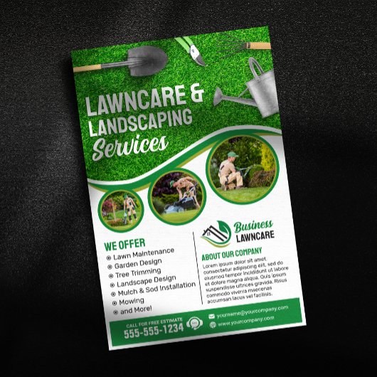 Groene Lawncare Landscaping Tuin Lawn Care Maaien Flyer