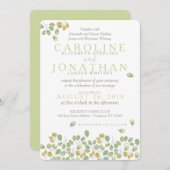 Groene Leaf Eenvoud 5x7 Bruiloft Uitnodiging Kaart (Voorkant / Achterkant)