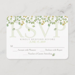 Groene Leaf Eenvoud RSVP 3.5x5 Behuizing Kaart