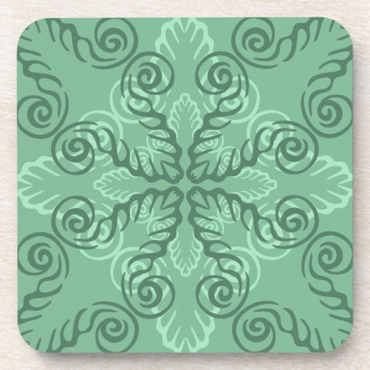 Groene Leafy Scrollwork Onderzetters (set van 6) (Voorkant)