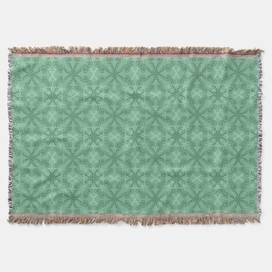  groene leafy Scrollwork Throw Blanket Deken (Voorkant)