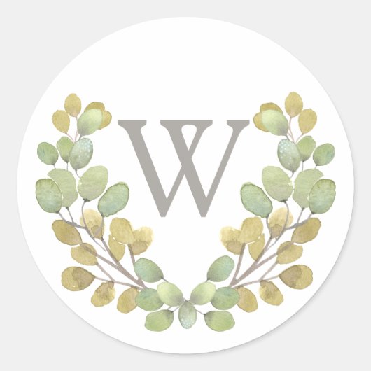 Groene lebbenigheidsmonogram grote Sticker (Voorkant)