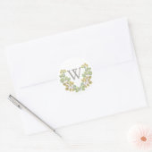 Groene lebbenigheidsmonogram grote Sticker (Envelop)