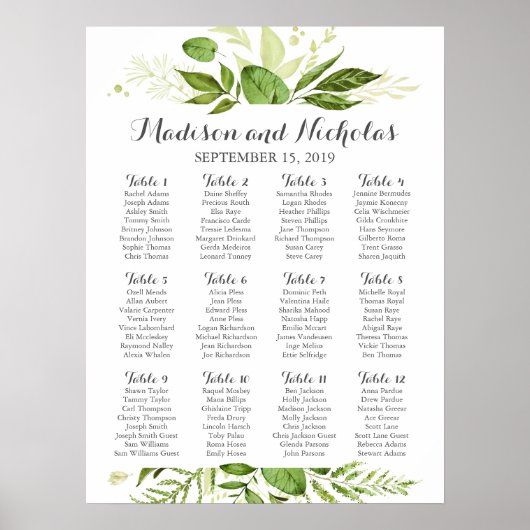 Groene lebbetwedijskaart, Rustic Greenery Poster (Voorkant)