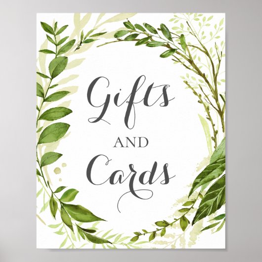 Groene lebgeschenken en Kaarten Tafel, bijtend Poster (Voorkant)