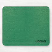 Groene lederen blik muismat (Voorkant)