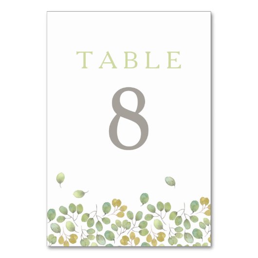 Groene lederen eenvoud Tabelnummerkaarten Kaart (Voorkant)