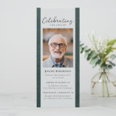 Groene Lederen Foto Begrafenis Digitale Editie Kaart (Staand voorkant)