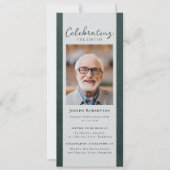 Groene Lederen Foto Begrafenis Digitale Editie Kaart (Voorkant)