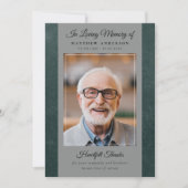 Groene Lederen Foto Keepsake Funeral Memorial Bedankkaart (Voorkant)