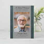 Groene Lederen Foto Keepsake Funeral Memorial Bedankkaart (Staand voorkant)