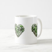 Groene lederen harten koffiemok (Voorkant rechts)