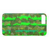 Groene lederen lederen gestripte achtergrondpatroo Case-Mate iPhone case (Achterkant (Horizontaal))