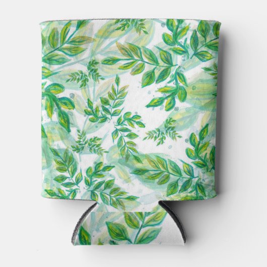 Groene lederen patroon blikjeskoeler (Voorkant)