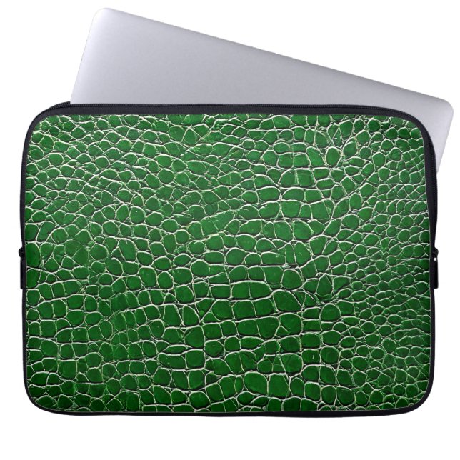 💻 Groene lederen patroon professionele technologi Laptop Sleeve (Voorkant)