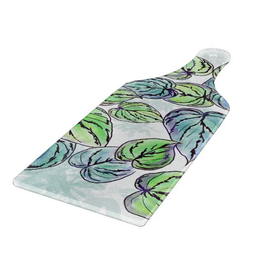 Groene lederen snijvlak snijplank (Hoek)