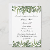 Groene leest Greenery Foliage Engagement Party Kaart (Voorkant)