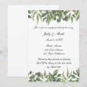 Groene leest Greenery Foliage Engagement Party Kaart (Voorkant / Achterkant)