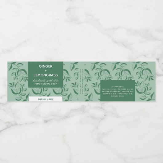 Groene leest zeep Label Waterfles Etiket (Enkel label)