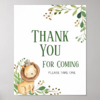 Groene Leeuw Baby Shower Bedankt voor uw komst
