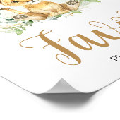 Groene Leeuw Baby shower Favorieten Poster (Hoek)