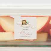Groene Leeuw Baby Shower Labels (Aangebracht)
