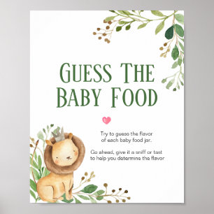 Groene Leeuw Baby Shower Raad het Babyvoedsel Poster