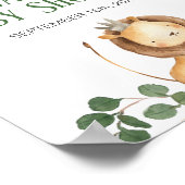 Groene Leeuw Baby Shower Welkom Bord Poster (Hoek)
