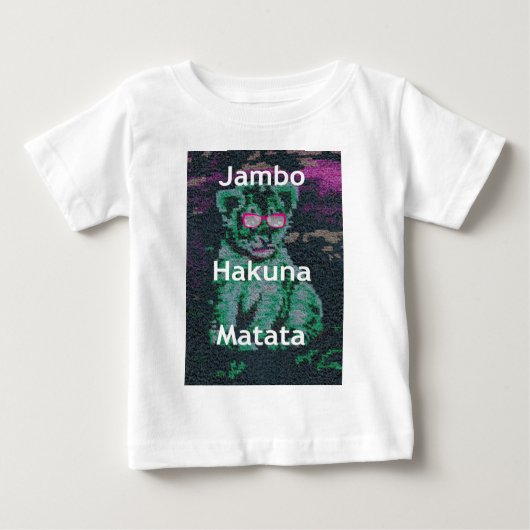 Groene leeuw met roze bril "Hakuna Matata" Art (Voorkant)