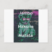 Groene leeuw met roze bril "Hakuna Matata" Art Briefkaart (Voorkant)