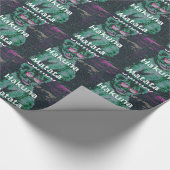 Groene leeuw met roze bril "Hakuna Matata" Art Cadeaupapier (Hoek)