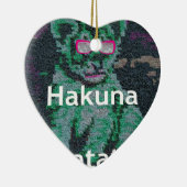 Groene leeuw met roze bril "Hakuna Matata" Art Keramisch Ornament (Rechts)