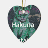 Groene leeuw met roze bril "Hakuna Matata" Art Keramisch Ornament (Links)