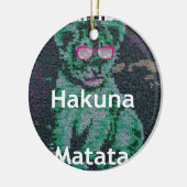 Groene leeuw met roze bril "Hakuna Matata" Art Keramisch Ornament (Links)