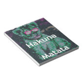 Groene leeuw met roze bril "Hakuna Matata" Art Notitieblok (Schuin)